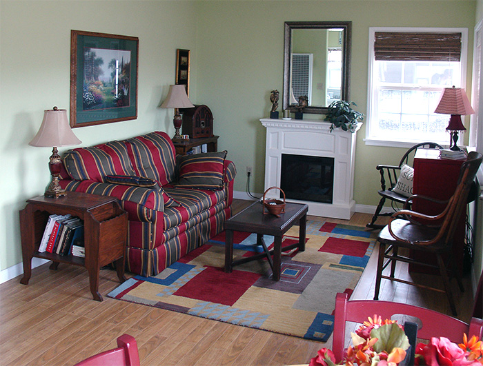 Interior of 'Bianca,' one of three 'Sisters at the Sea' in Oceanside, California.