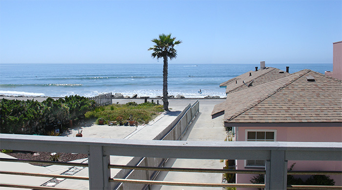 Picture of view west from Carlotta's balcony, Oceanside, California. 'Carlotta' is one of three 'Sisters at the Sea'