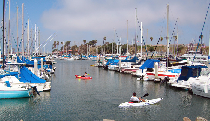 Oceanside's nearby marina makes a pleasant beachwalk destination.