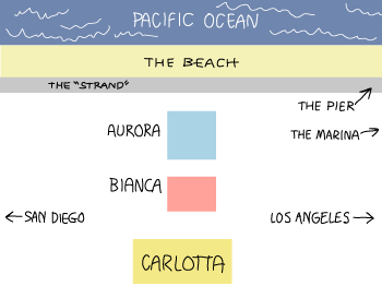 Map of the 'Sisters at the Sea,' Oceanside, California